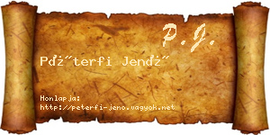 Péterfi Jenő névjegykártya